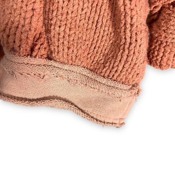 4 for $40 SALE! Elan Chunky Cable Scoop Neck Cropped Sweater, Salmon, Size L - Picture 5 of 8